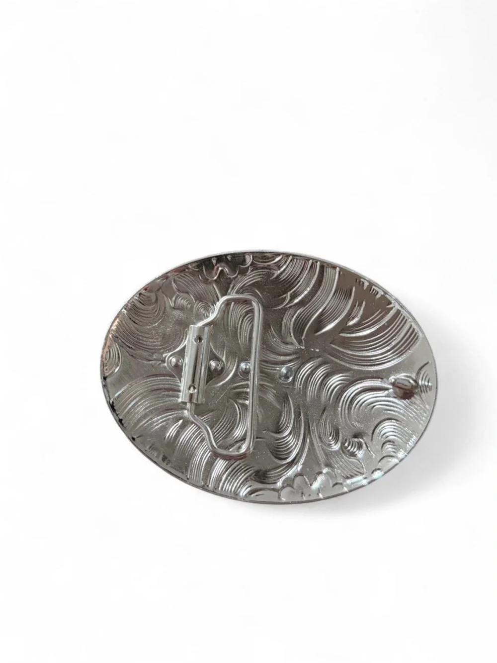 Western Longhorn Oval Belt Buckle in Silver and Gold